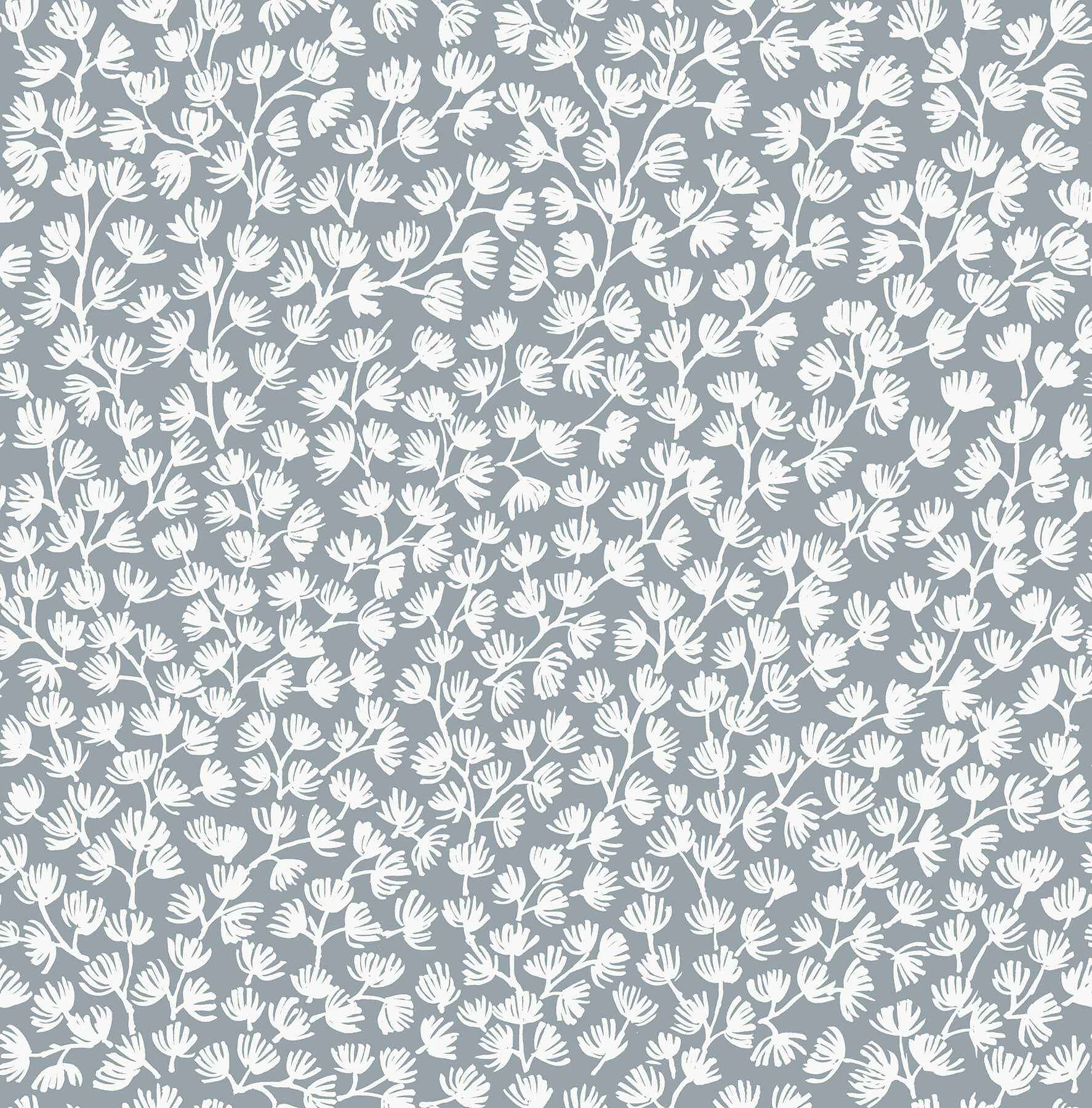 Sea Fern Slate Blue Peel and Stick Wallpaper - York Wallcoverings - SSS6305