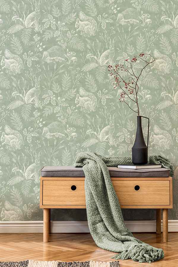 Woodland Green Toile Wallpaper - York Wallcoverings - 4164-M1801 - York Wallcoverings Wallpaper