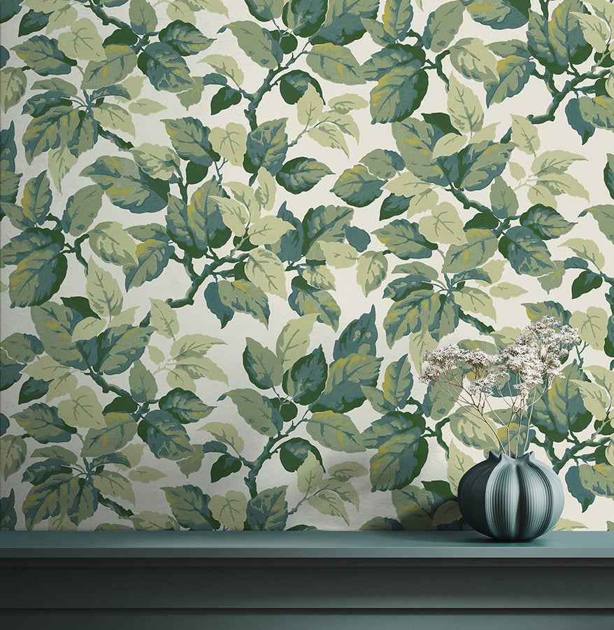 Canopy Green Leaf Wallpaper - York Wallcoverings - 4164-M1804 - York Wallcoverings Wallpaper