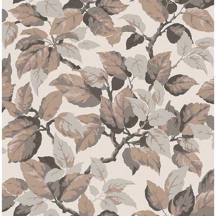 Canopy Beige Leaf Wallpaper - York Wallcoverings - 4164-M1806