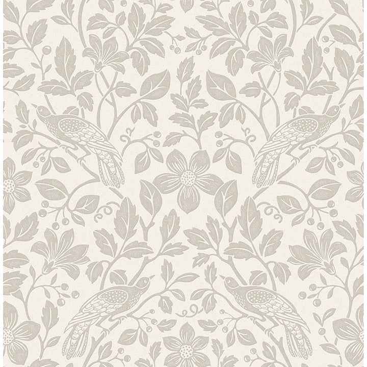 Marlow Bone Bird Vine Wallpaper - York Wallcoverings - 4164-M1815