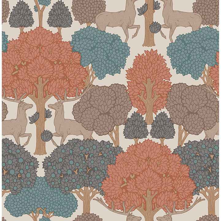 Forest of Arden Apricot Deer Wallpaper - York Wallcoverings - 4164-M1851