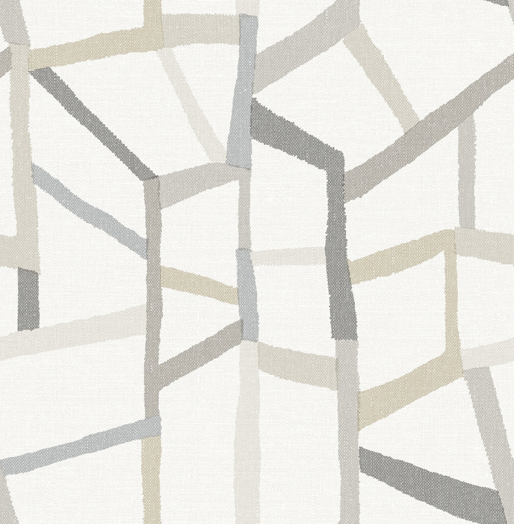 Picture of Tate Grey Geometric Linen Wallpaper