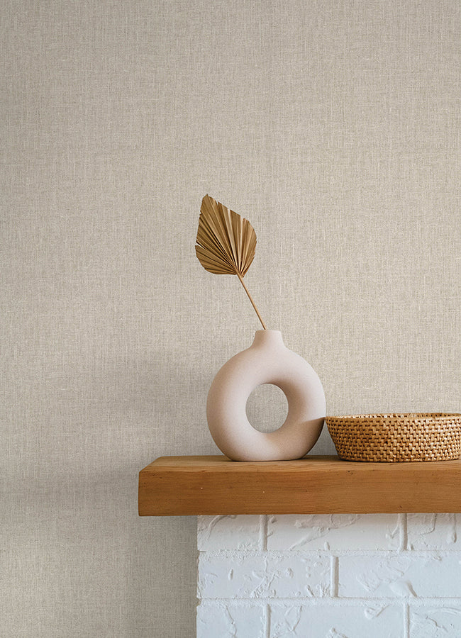 Cromie Beige Texture Wallpaper - Brewster Wallcovering