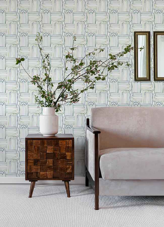 Lolly Teal Arches Wallpaper - York Wallcoverings - 4135-27270