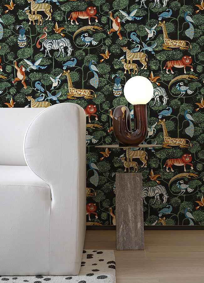 Rigby Multicolor Jungle Animals Wallpaper - York Wallcoverings - 4135-27284