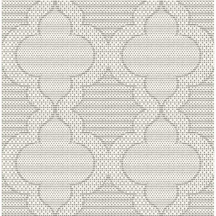 Picture of Ernest Charcoal Quilted Quatrefoil Wallpaper