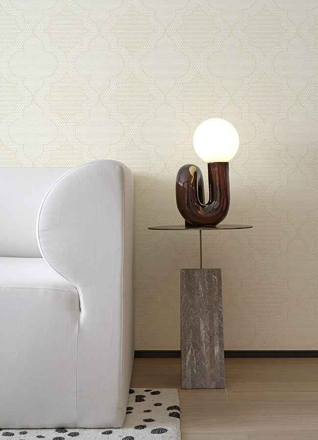 Ernest Yellow Quilted Quatrefoil Wallpaper - York Wallcoverings - 4135-27292