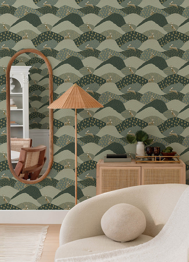 Peter Green Rabbit Fields Wallpaper - Brewster Wallcovering