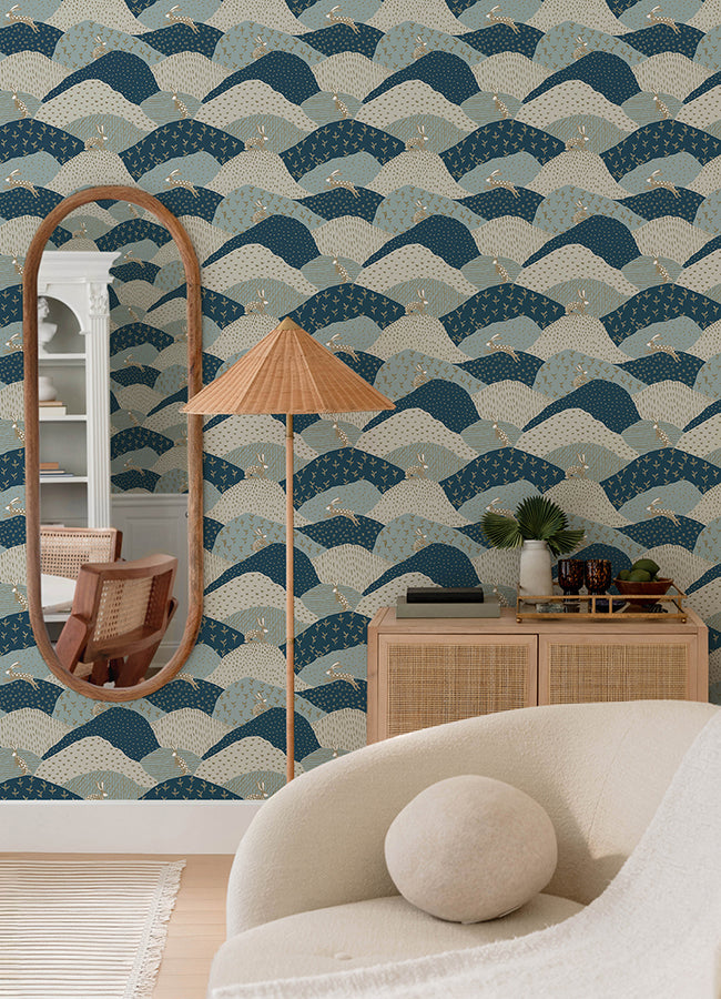 Peter Blue Rabbit Fields Wallpaper - Brewster Wallcovering