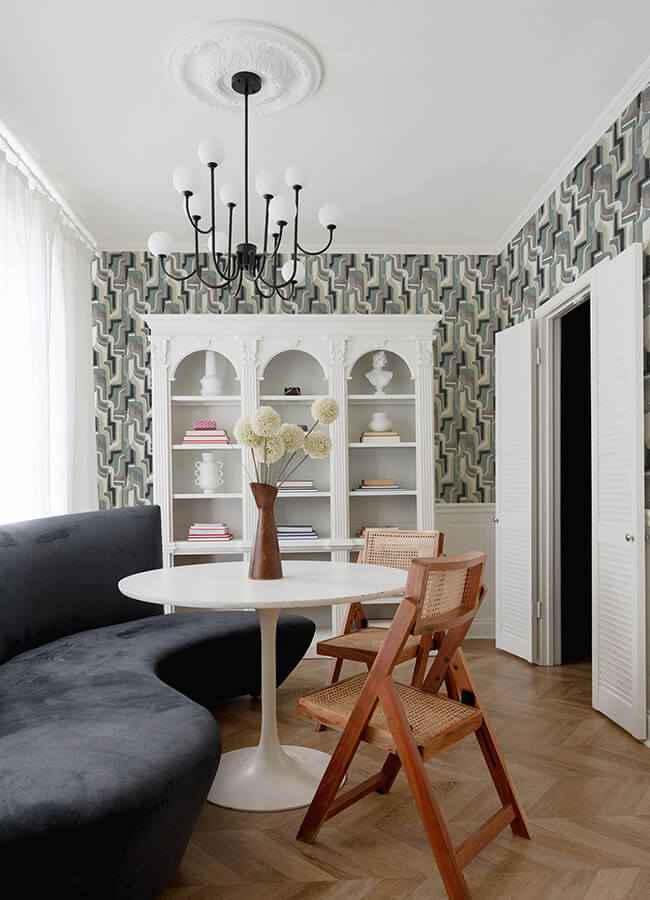 Tulum Denim Surreal Shapes Wallpaper - York Wallcoverings - 4135-72702