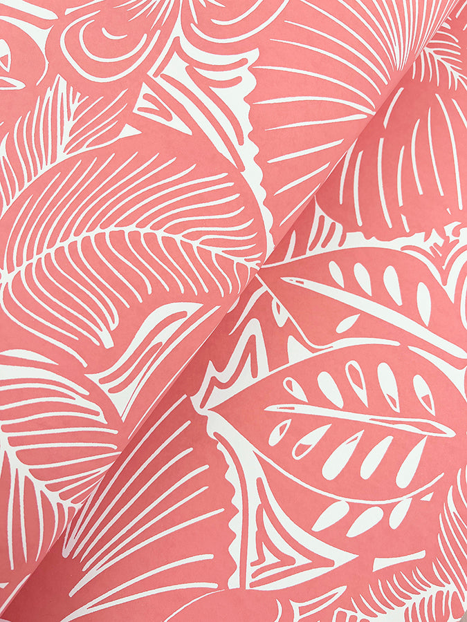 Idalia Coral Floral Flamingo Wallpaper - Brewster Wallcovering