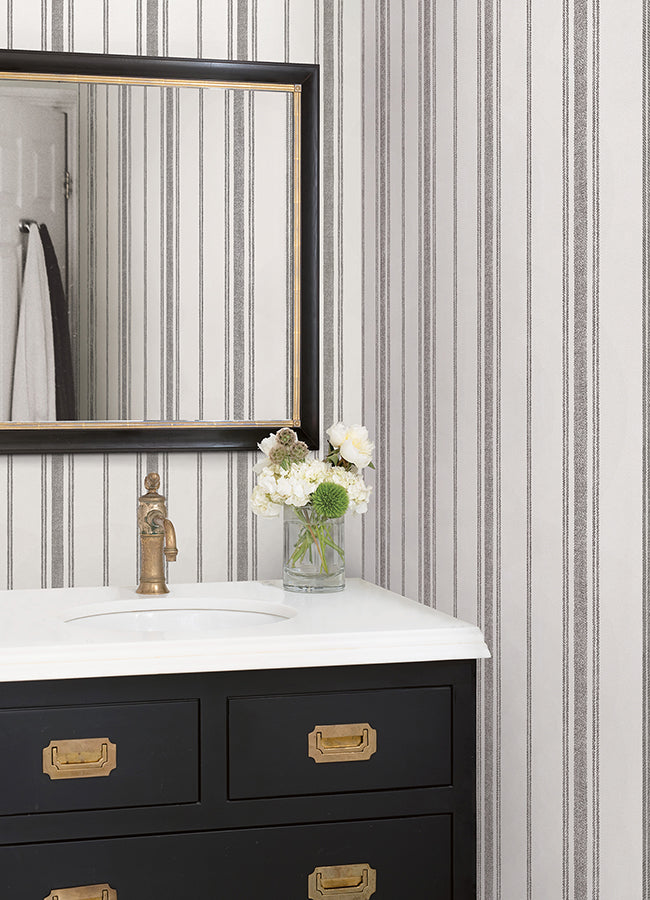 CLJ Alcott Soft Black Peel and Stick Wallpaper - Brewster Wallcovering