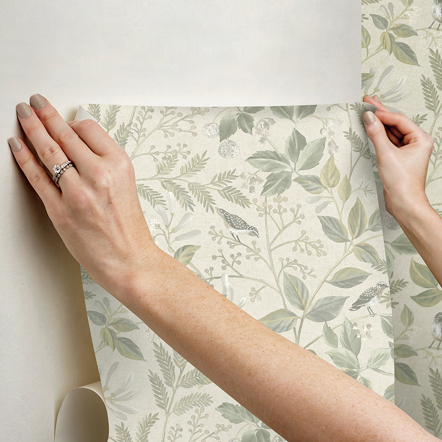 CLJ Emerson Sage Peel and Stick Wallpaper - Brewster Wallcovering