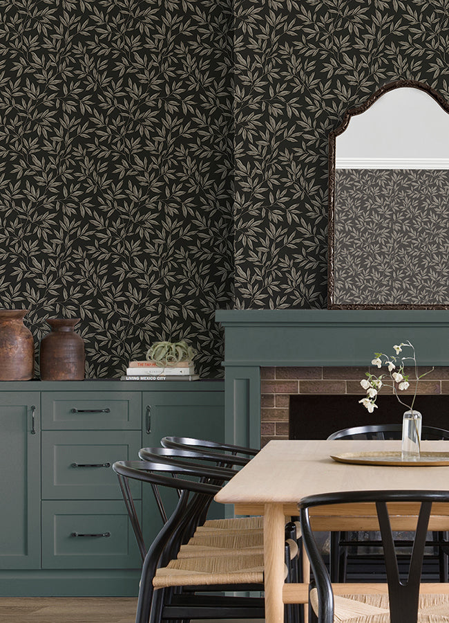 CLJ Rowan Pepper Peel and Stick Wallpaper - Brewster Wallcovering