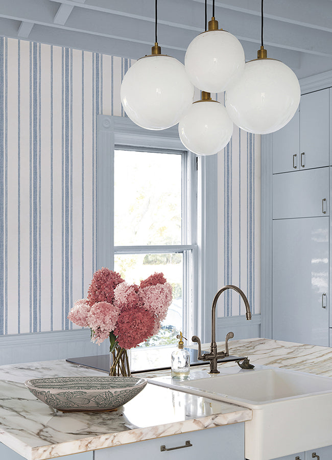 CLJ Alcott Sapphire Peel and Stick Wallpaper - Brewster Wallcovering