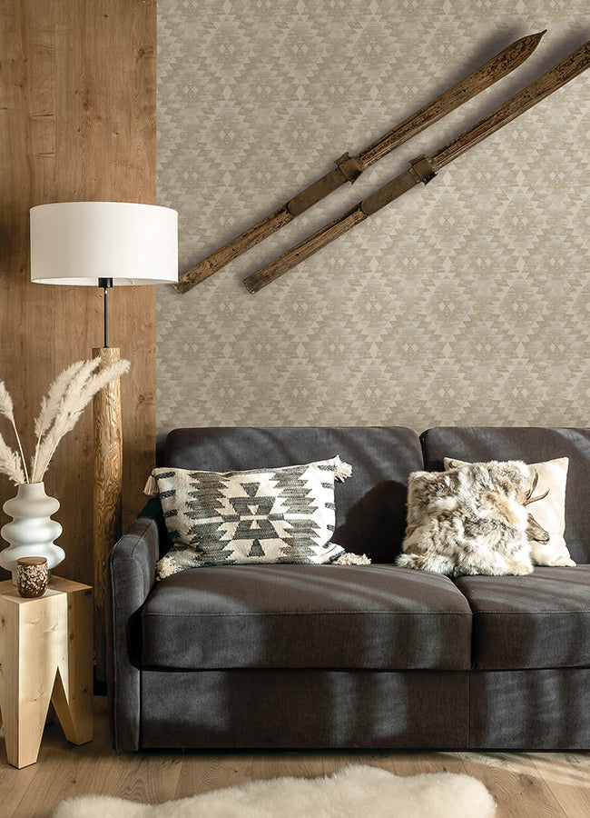 Montana Beige Wallpaper - Brewster Wallcovering