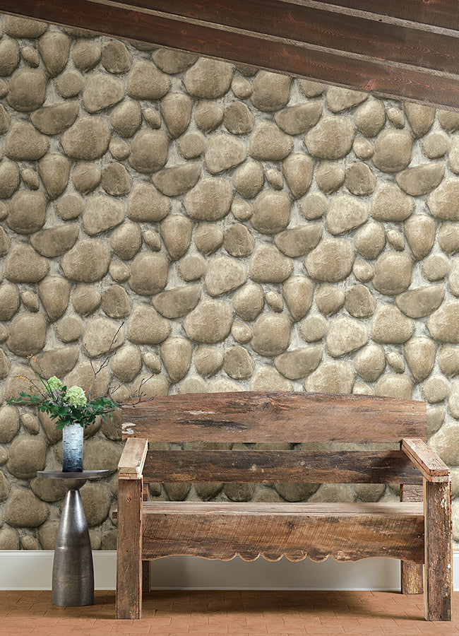 Root Rock Beige Wallpaper - Brewster Wallcovering