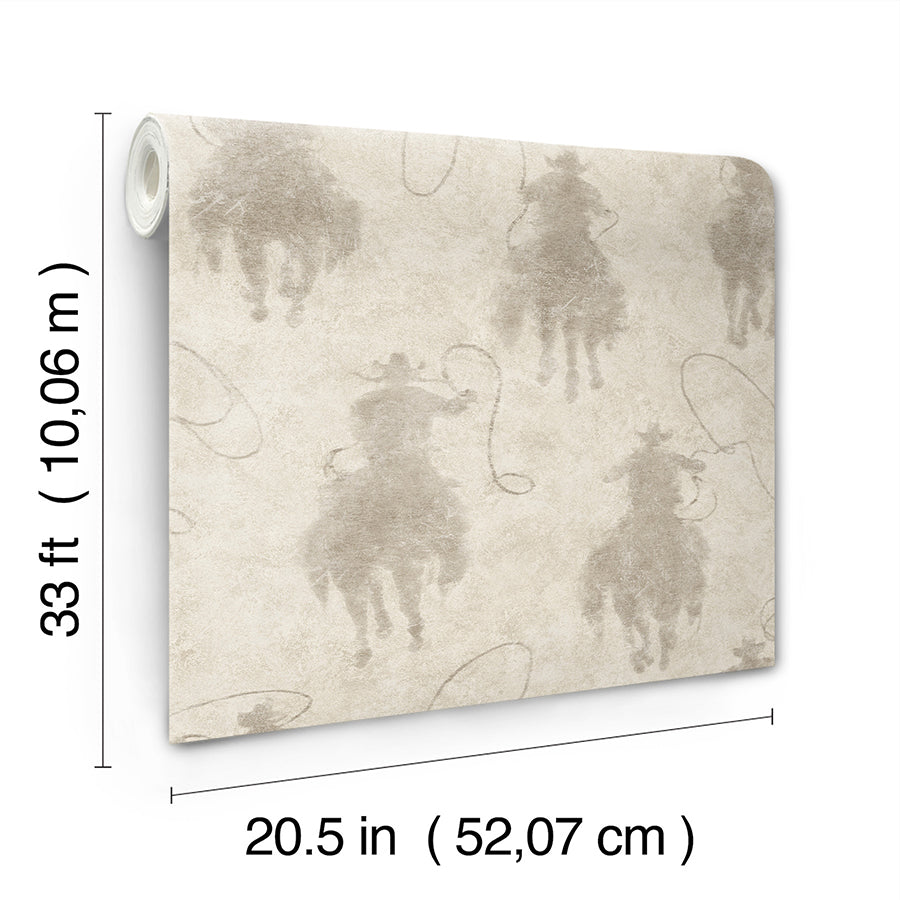 Stockman Silhouette Light Grey Wallpaper - Brewster Wallcovering