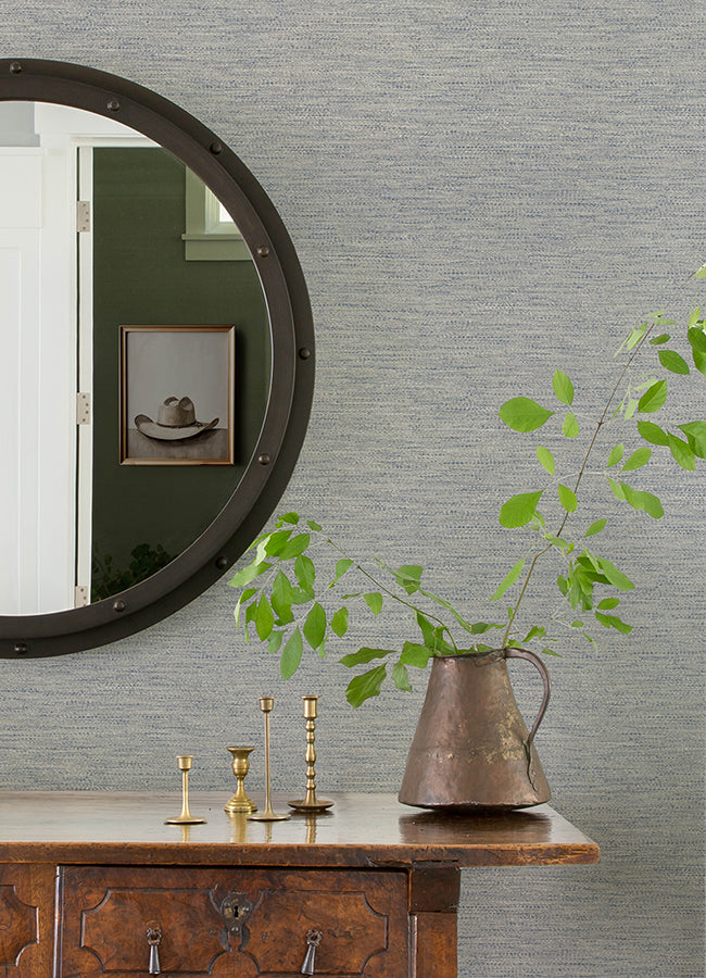 Wool Texture Light Blue Wallpaper - Brewster Wallcovering