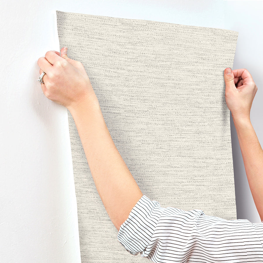 Wool Texture Light Grey Wallpaper - Brewster Wallcovering