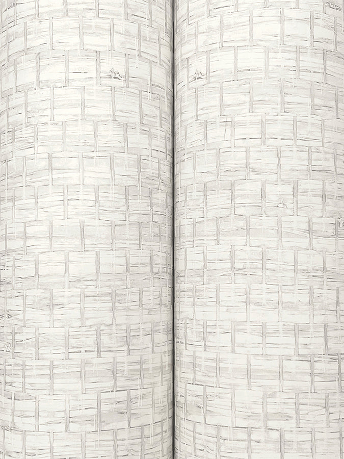 Plaited Grass White Wallpaper - Brewster Wallcovering