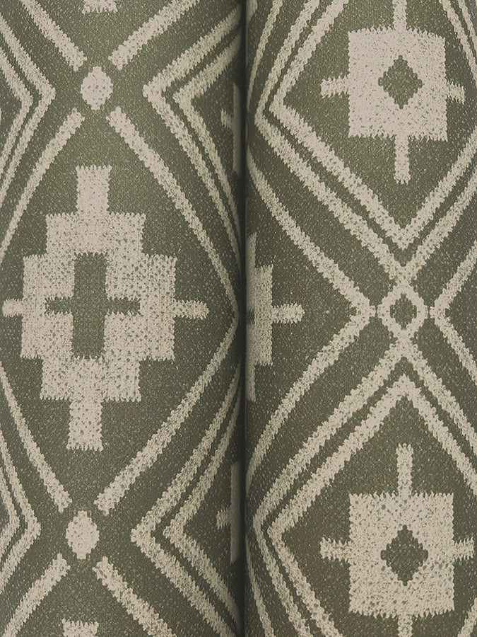 Camp Blanket Green Wallpaper - Brewster Wallcovering