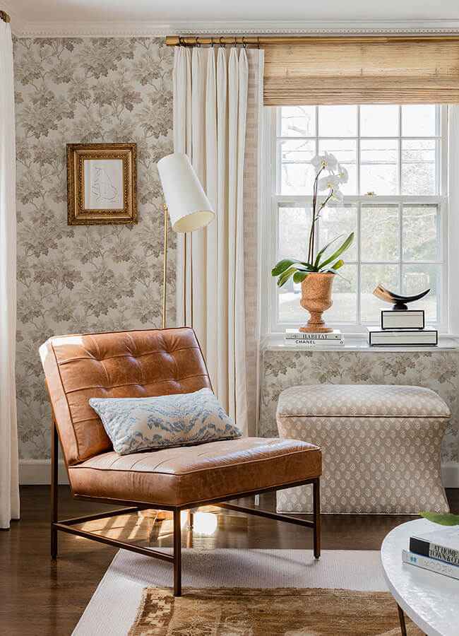 Oakcliff Taupe Leaf Trail Wallpaper - York Wallcoverings - AST6356 - York Wallcoverings Wallpaper