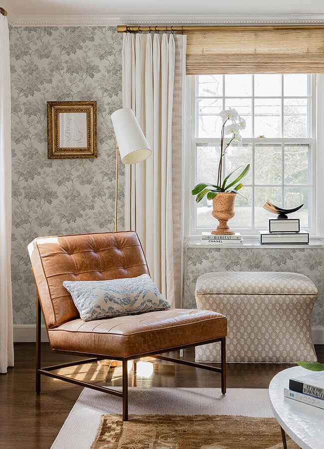 Oakcliff Stone Leaf Trail Wallpaper - York Wallcoverings - AST6357 - York Wallcoverings Wallpaper