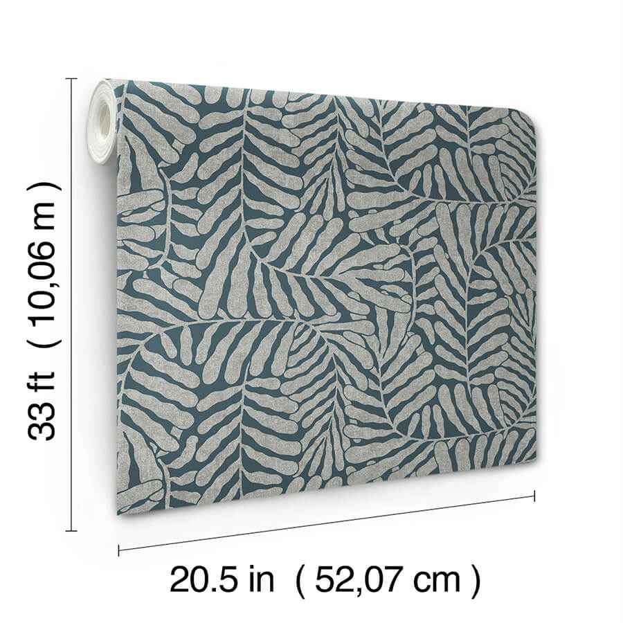 Gabriel Teal Fern Wallpaper - York Wallcoverings - 4155-27312 - York Wallcoverings Wallpaper