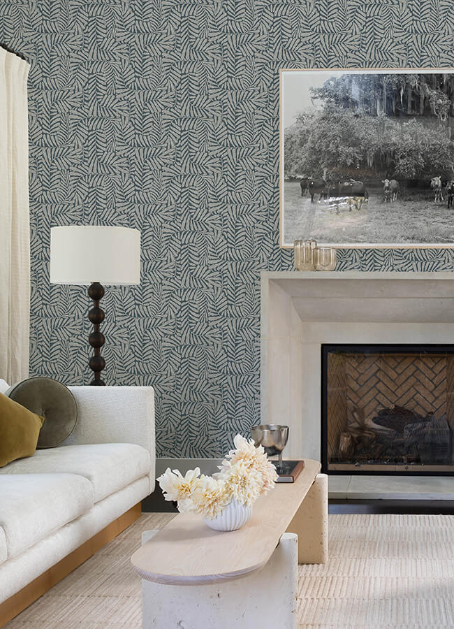 gabriel-teal-fern-wallpaper-york-wallcoverings-4155-27312 - York Wallcoverings Wallpaper