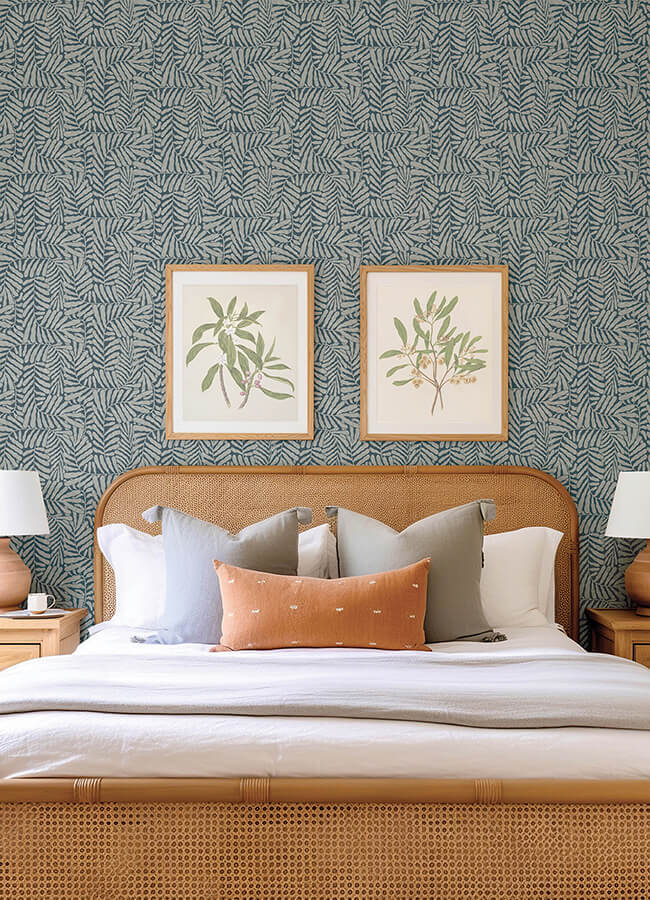 gabriel-teal-fern-wallpaper-york-wallcoverings-4155-27312 - York Wallcoverings Papel pintado