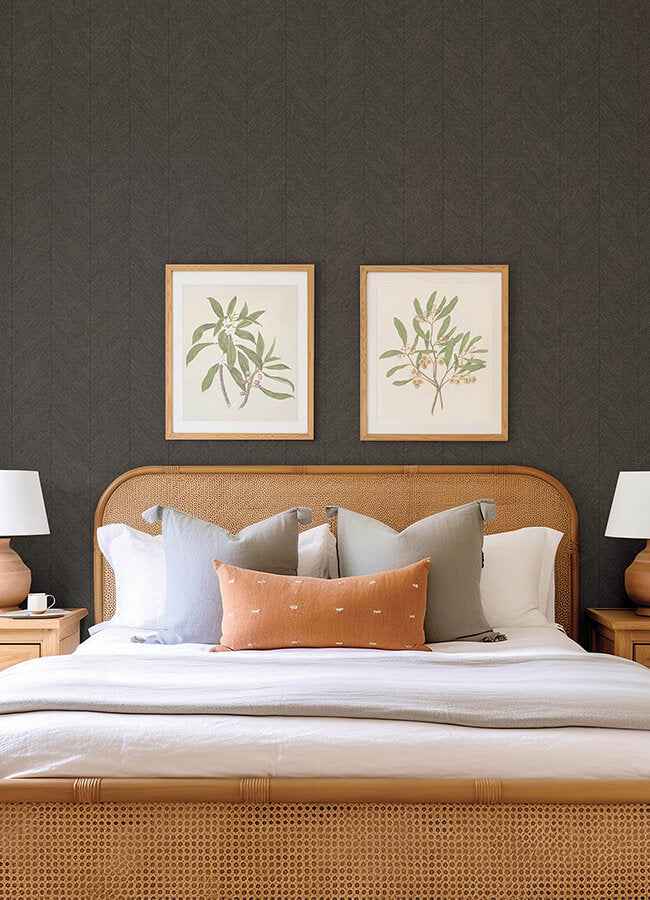 Kallam Espresso Chevron Wallpaper - York Wallcoverings - 4155-27317