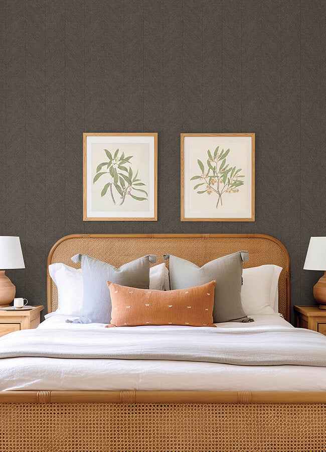 Kallam Chocolate Chevron Wallpaper - York Wallcoverings - 4155-27318