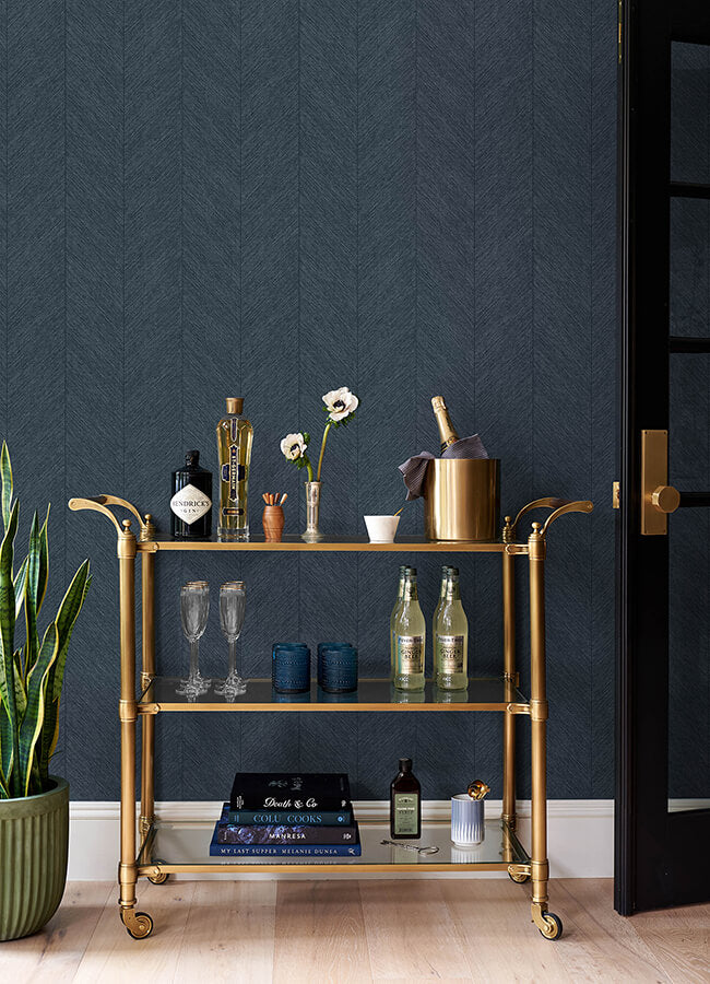 kallam-indigo-chevron-wallpaper-york-wallcoverings-4155-27323 - York Wallcoverings Wallpaper