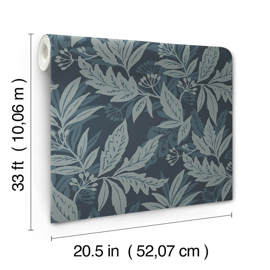 anita-teal-woodland-floral-wallpaper-york-wallcoverings-4155-27325 - York Wallcoverings Papel pintado