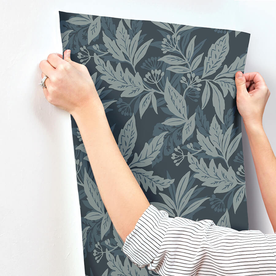 anita-teal-woodland-floral-wallpaper-york-wallcoverings-4155-27325 - York Wallcoverings Papel pintado