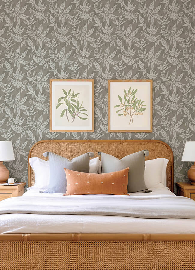 anita-pewter-woodland-floral-wallpaper-york-wallcoverings-4155-27327 - York Wallcoverings Wallpaper