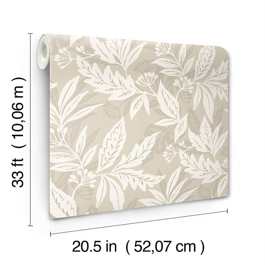 anita-beige-woodland-floral-wallpaper-york-wallcoverings-4155-27328 - York Wallcoverings Wallpaper