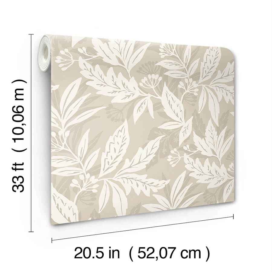 Anita Beige Woodland Floral Wallpaper - York Wallcoverings - 4155-27328 - York Wallcoverings Wallpaper