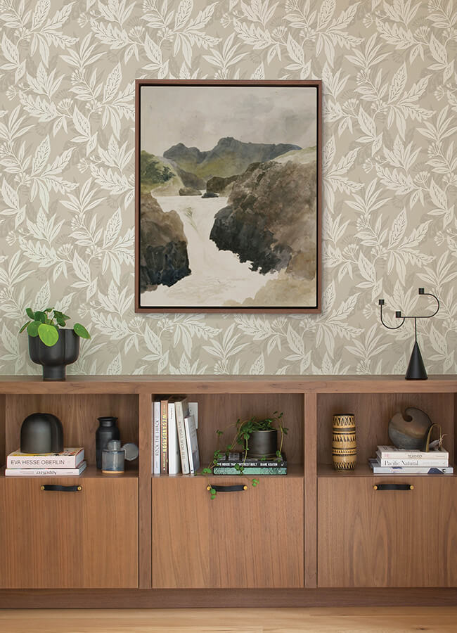 anita-beige-woodland-floral-wallpaper-york-wallcoverings-4155-27328 - York Wallcoverings Wallpaper