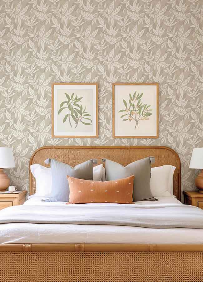 Anita Beige Woodland Floral Wallpaper - York Wallcoverings - 4155-27328 - York Wallcoverings Wallpaper