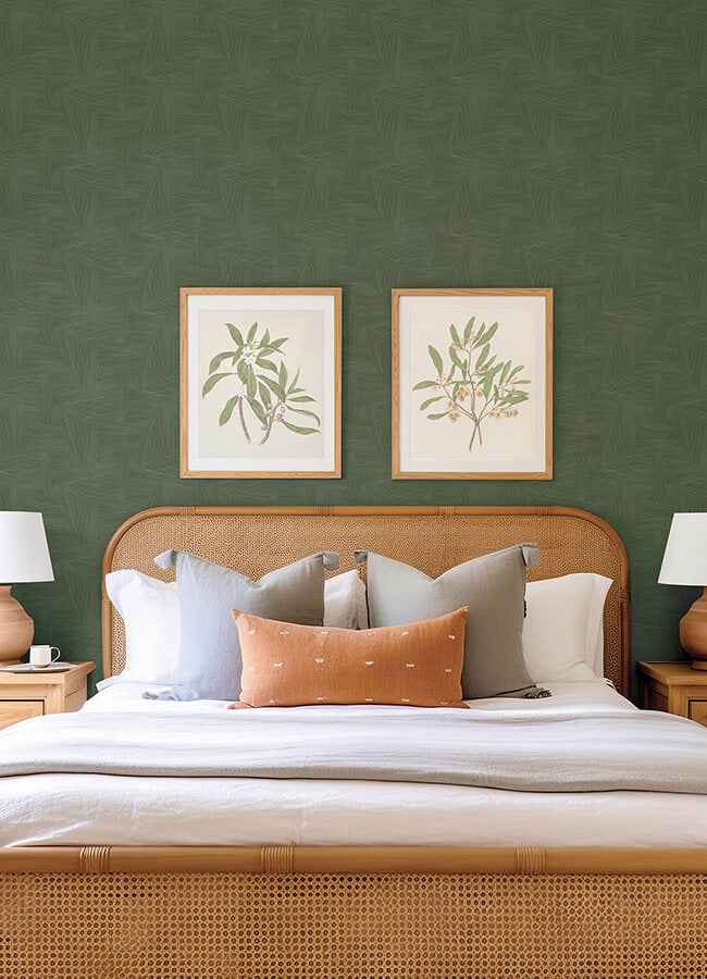 Reid Evergreen Woven Geometric Wallpaper - York Wallcoverings - 4155-27331