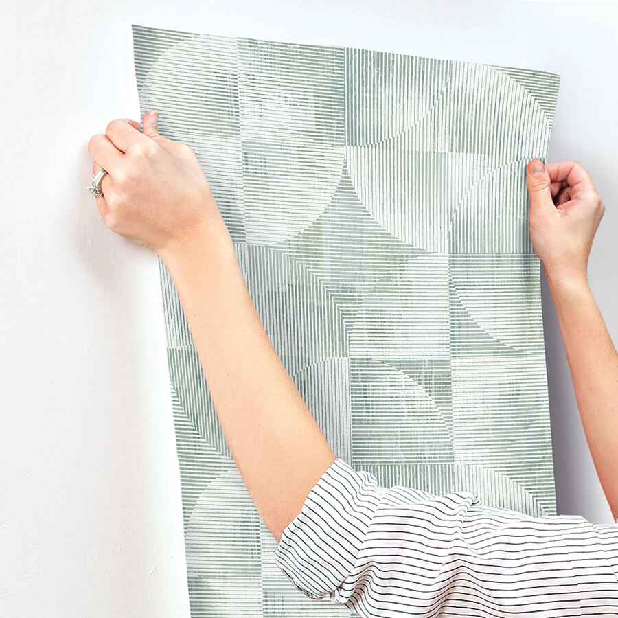 Woodbine Sage Abstract Geometric Wallpaper - York Wallcoverings - 4155-27340 - York Wallcoverings Wallpaper