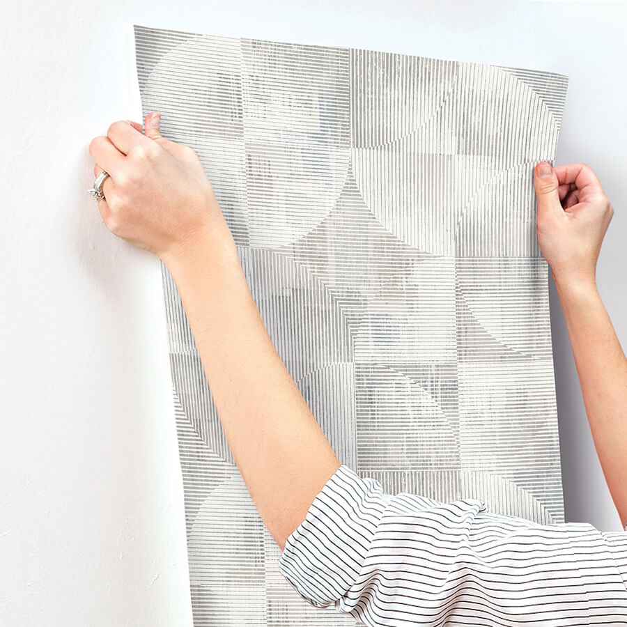 Woodbine Neutral Abstract Geometric Wallpaper - York Wallcoverings - 4155-27342 - York Wallcoverings Wallpaper