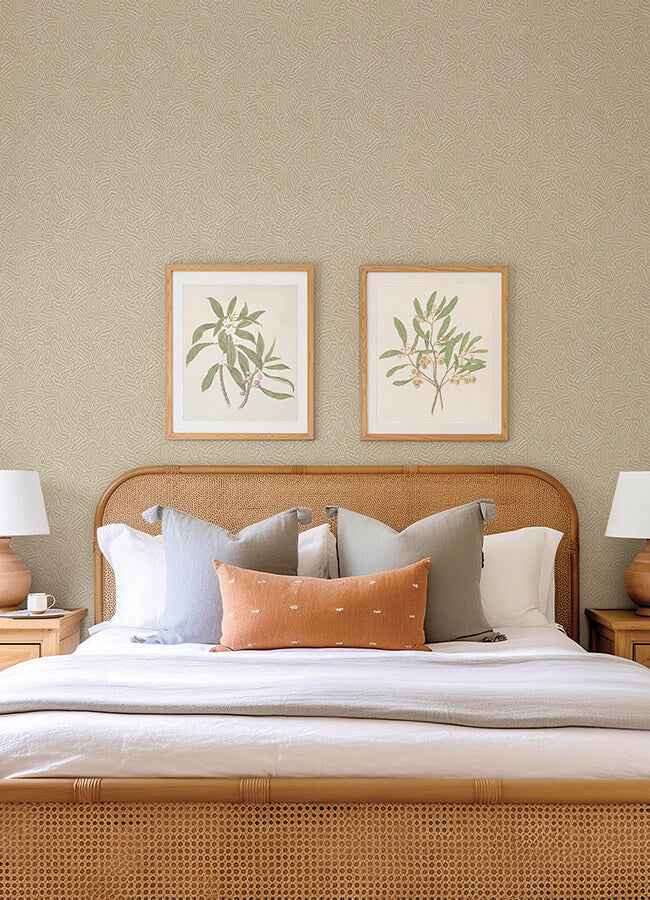 Hollenback Gold Dotted Abstract Wallpaper - York Wallcoverings - 4155-27347