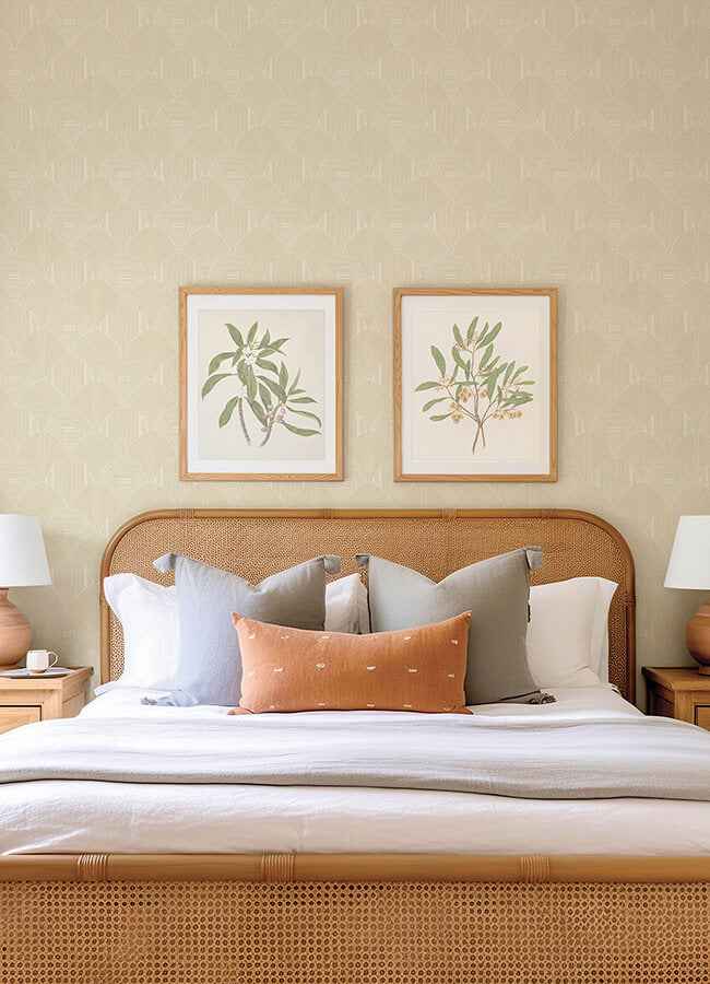 Meyberg Khaki Geometric Wallpaper - York Wallcoverings - 4155-72804 - York Wallcoverings Wallpaper