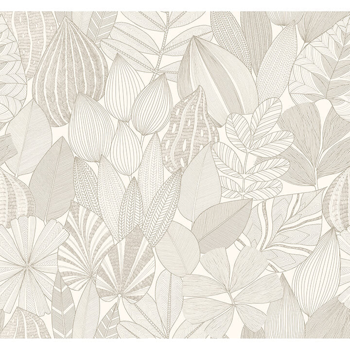 mathias-taupe-botanical-wallpaper-york-wallcoverings-4155-72808 - York Wallcoverings Wallpaper
