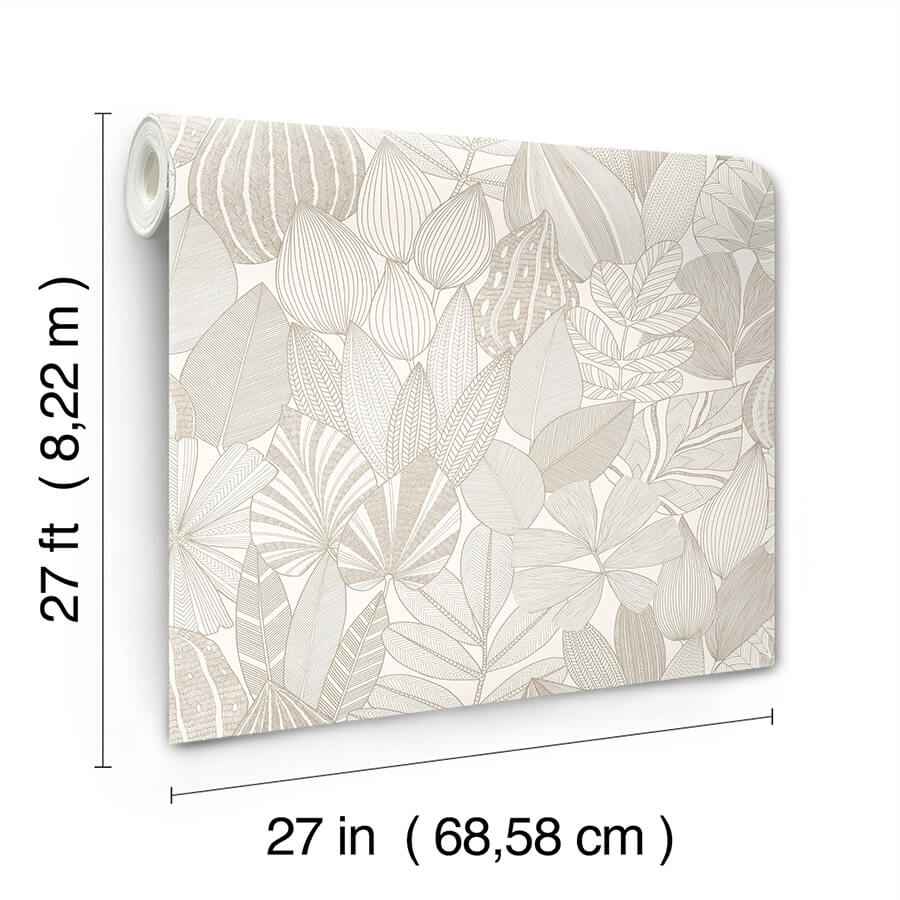 Mathias Taupe Botanical Wallpaper - York Wallcoverings - 4155-72808 - York Wallcoverings Wallpaper