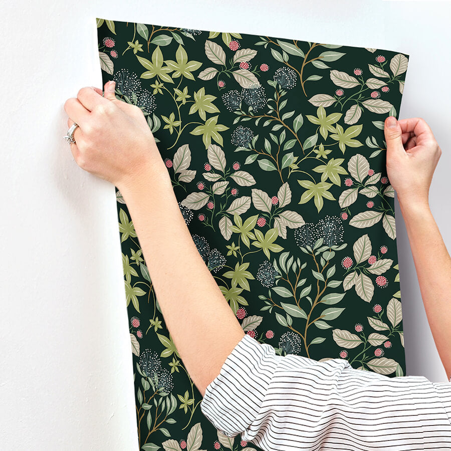 mildred-evergreen-botanical-trail-wallpaper-york-wallcoverings-4155-72813 - York Wallcoverings Wallpaper